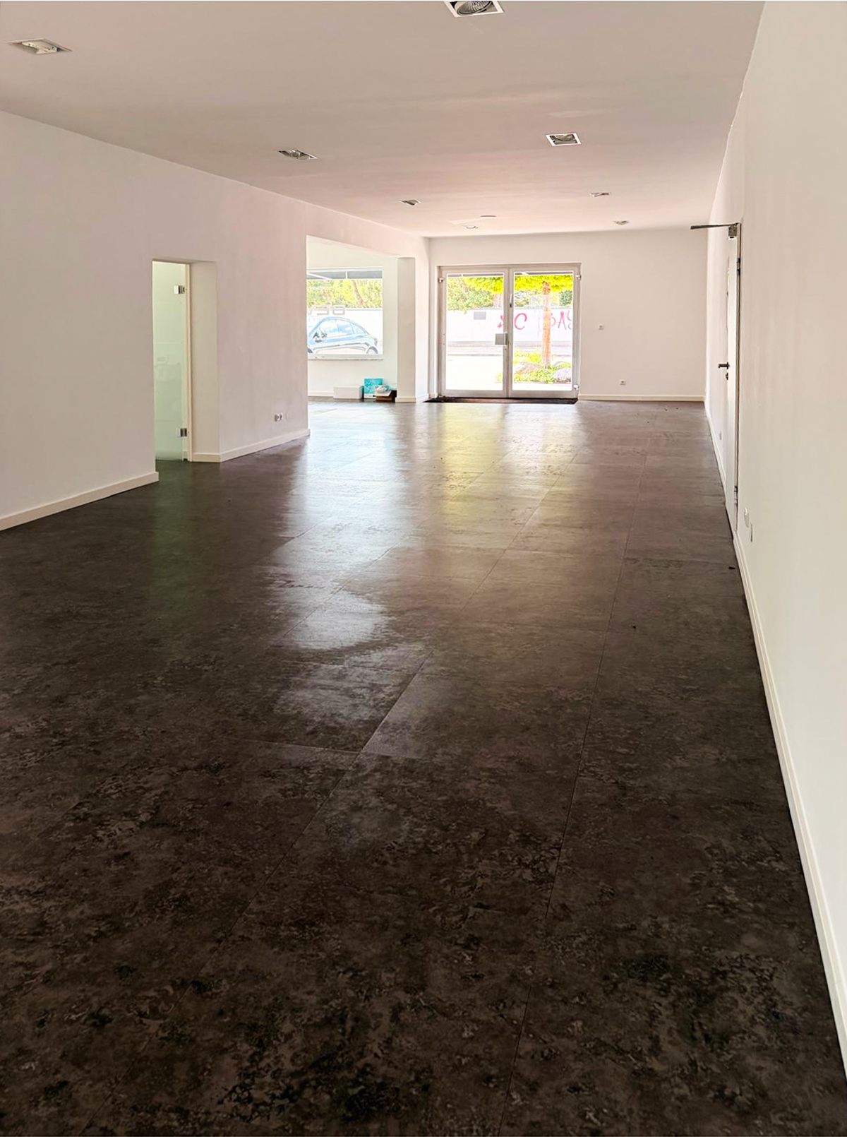 The generous main room of the lounge, looking towards the entrance