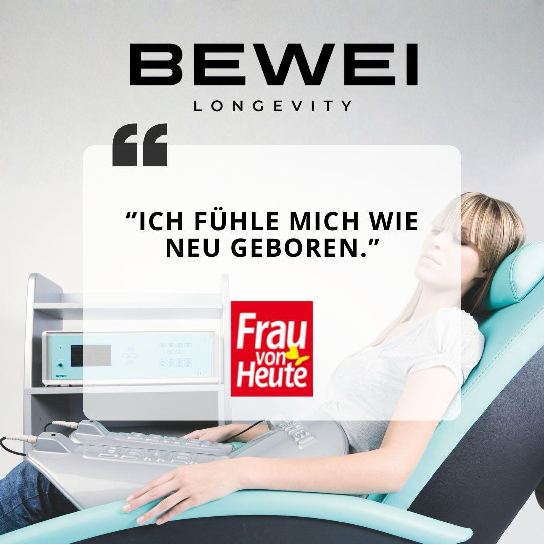 Press quote from Frau von Heute: “I feel reborn.”
